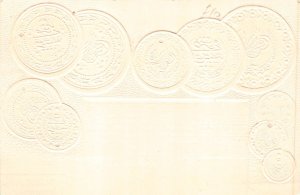 Turkey Exchange Table Flag Coins embossed coinage postcard C315