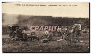 Postcard Old Army Camp Chambaran Battery 155 short action