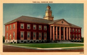 TOWN HALL WAREHAM MASS Magazines POST CARD PLACE STAMP HERE ADDRESS Pos Postcard