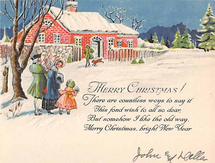 Small card, non postcard backing Christmas Unused 