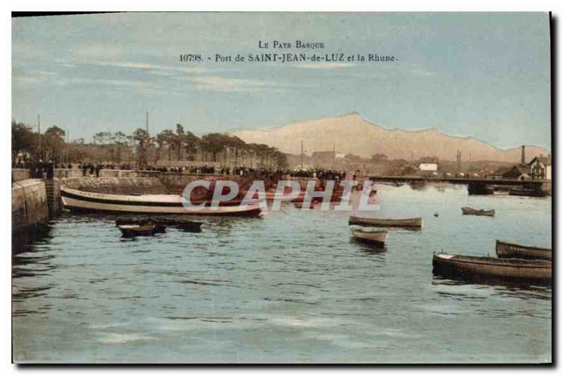 Old Postcard Saint Jean de Luz Basque port and the Rhune