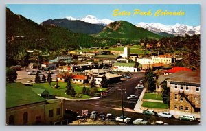 Estes Park Colorado Street View Vintage Unposted Postcard Old Cars