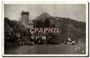 Modern Postcard Annecy Le Chateau de Duingt boat