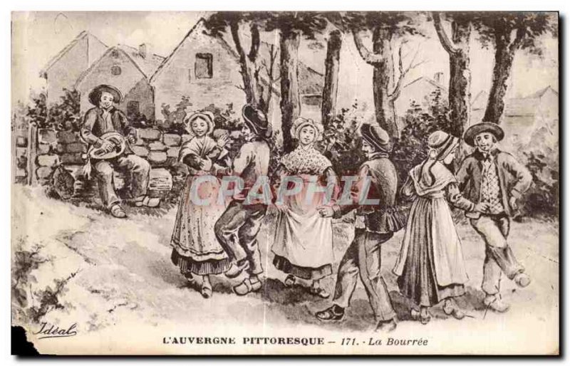 Old Postcard The Picturesque Auvergne Bourree The Folklore Costume