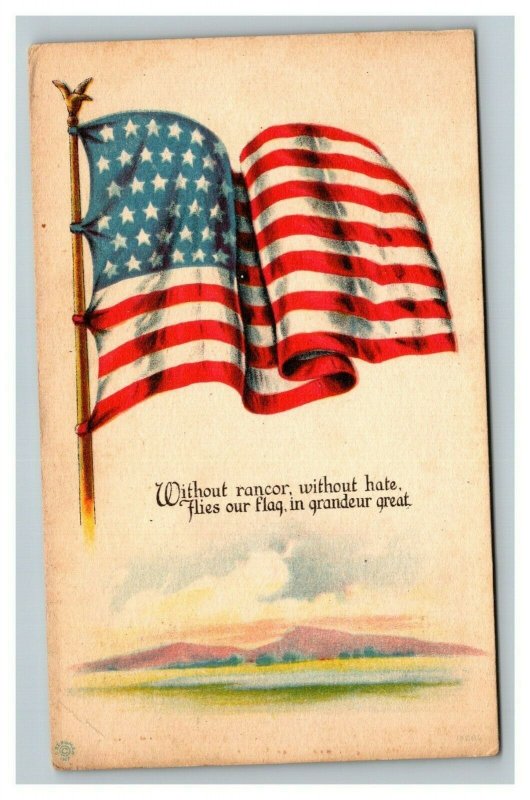 Vintage 1917 Patriotic Postcard American Flag WW1 Propaganda Poem NICE