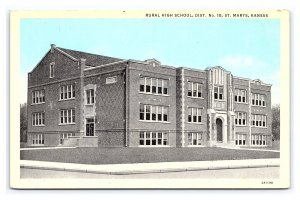 Postcard Rural High School Dist. No. 10 St. Marys Kansas