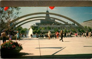 View of Fountain Through Archway Nathan Phillips Square Toronto Postcard C63