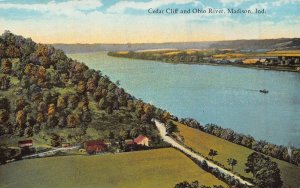 MADISON INDIANA~OHIO RIVER SCENE & CEDAR CLIFF~1920s HILLABOLD LOT 3 POSTCARDS