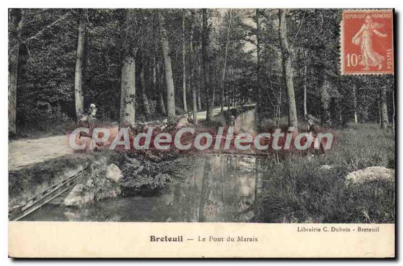 Postcard Old Breteuil Le Pont Du Marais