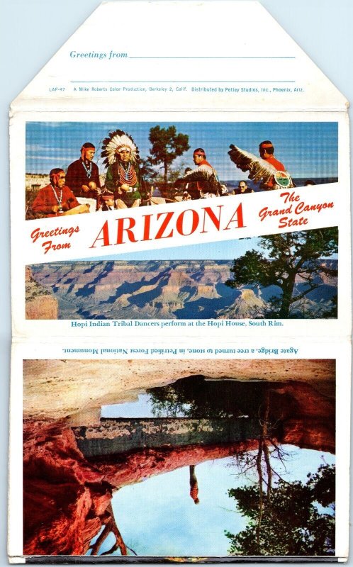 60s Grand Canyon AZ Postcard Souvenir Folder Petrified Forest Painted Desert M7