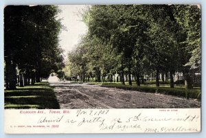 Tomah Wisconsin WI Postcard Kilbourn Ave Street Scene Trees Road 1907 Antique