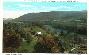 Vintage Postcard Valley From Sweetheart Tea House Shelburne Falls Massachusetts