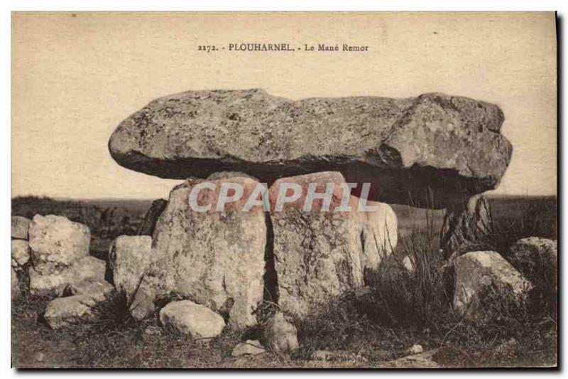 Old Postcard Dolmen Megalith Plouharnel The Mane Remor