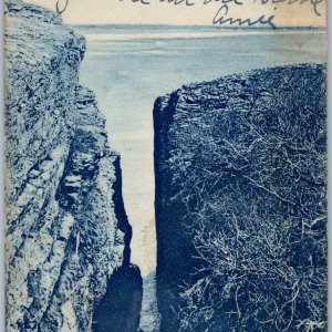 1906 Newport, RI Purgatory Landmark Litho Photo Postcard Blanchard Young Co A194