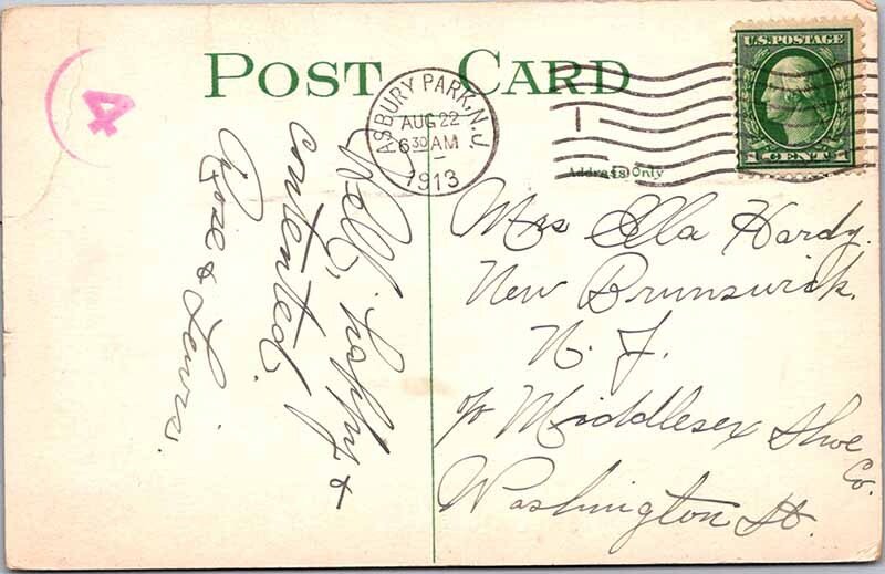 Postcard PIER SCENE Asbury Park New Jersey NJ AN0548