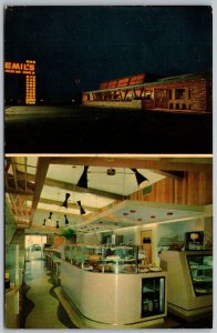 Columbus Ohio 1965 Postcard Emil's Steer Inn Drive In Sandwich Shop Restaurant