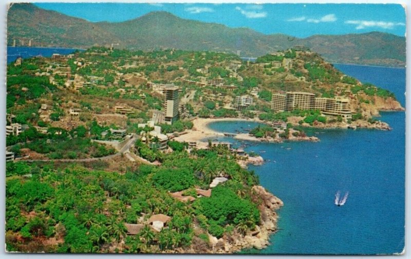 Postcard - Aerial view of Las Playas Colony at Acapulco, Mexico