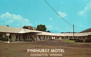 Vintage Postcard Pinehurst Motel Scenic Alleghany Mountains Covington Virginia