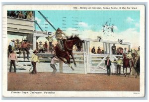 1941 Frontier Days Riding Rodeos Scene Of Far West Cheyenne Wyoming WY Postcard