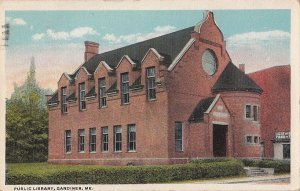 Postcard Public Library Gardiner ME