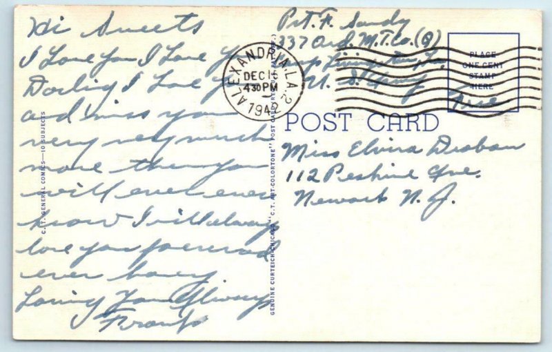 RAY WALTERS Bathing Beauty Comic CUTEST LITTLE ASS 1942 Risque Linen Postcard