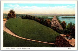 St Paul Minnesota MN, Indian Mound Park, High Overlook Of Mississippi, Postcard