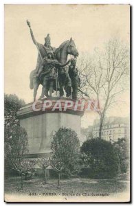 Old Postcard Paris Statue of Charlemagne