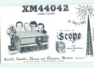 Pre-1980 RADIO CARD - CB HAM OR QSL London Ontario ON AH2032