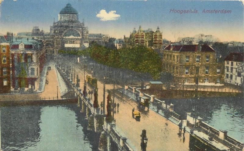 Holland Netherland Amsterdam Hoogesluis bridge tram