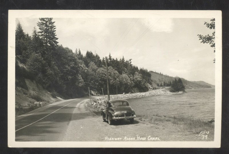 RPPC HOOD CANAL PUGET SOUND WASHINGTON OLD CAR REAL PHOTO OSTCARD