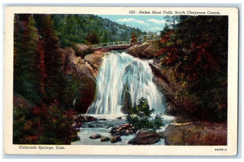 c1940s Helen Hunt Falls Scene North Cheyenne Canon Colorado Springs CO Postcard