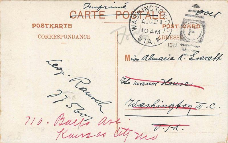 Pepinster Belgium. Chateau des Mazures Entree Postcard. Stamp, Cancell On Front