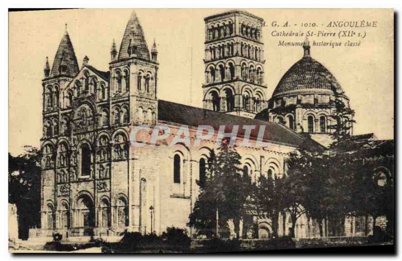 Postcard Old Angouleme Cathedrale St Pierre