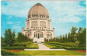 Baha'i House Of Worship, Temple, Wilmette Illinois, Vintage 1960 Chrome Postcard