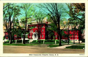 Elliot Community Hospital Keene New Hampshire NH UNP Linen Postcard  D12