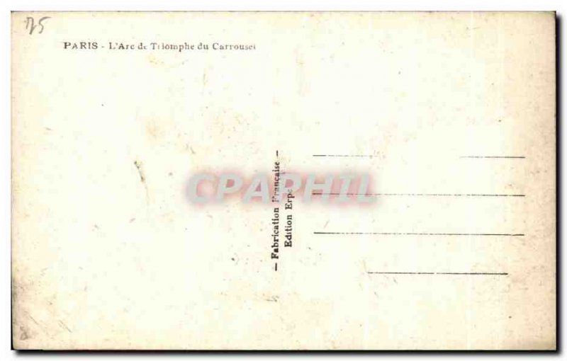 Old Postcard Paris L & # 39Arc de Triomphe du Carrousel
