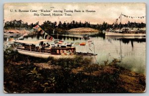 1909  Houston Texas  US Revenue Cutter  Windom  Postcard