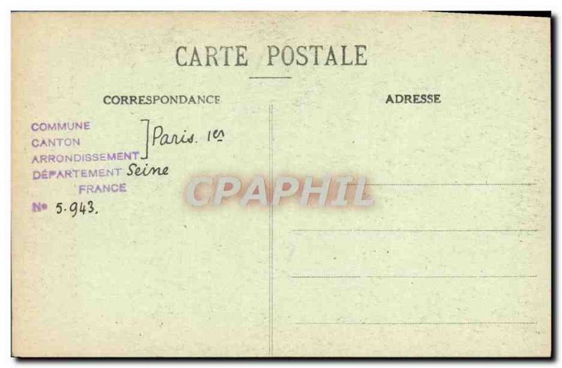 Old Postcard Paris St Eustache Church Bench D & # 39Oeuvre