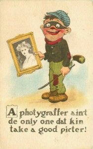 C-1910 Comic Humor Burglar holding up woman's Picture Postcard 21-10169