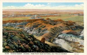 AZ - Painted Desert. View from Point near National Old Trails Highway