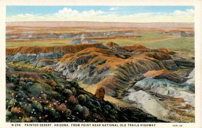 AZ - Painted Desert. View from Point near National Old Trails Highway