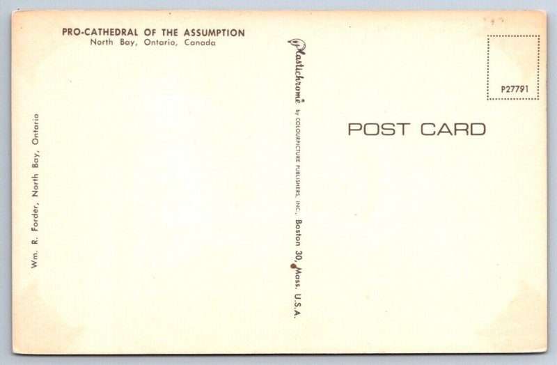 Pro-Cathedral Of The Assumption, North Bay, Ontario, Vintage Chrome Postcard #2