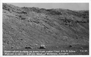 Meteor Crater Observation Building 1950s Route 66 RPPC Photo Postcard 21-2331