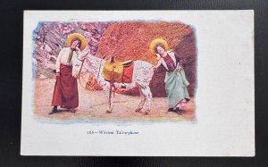 Wireless Tail-o-phone 166 Women with Donkey Embossed Humor Burro (A3)