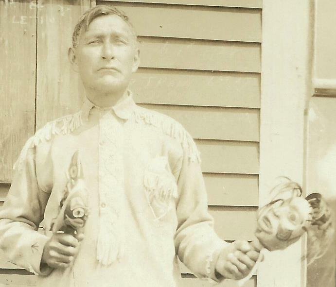Carcross Y.T. CANADA RPPC c1910 INDIAN with DANCE RATTLES Rattle Patsy Henderson