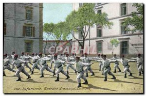 Old Postcard Army Infantry Exercise & # 39assouplissement Gymnastics