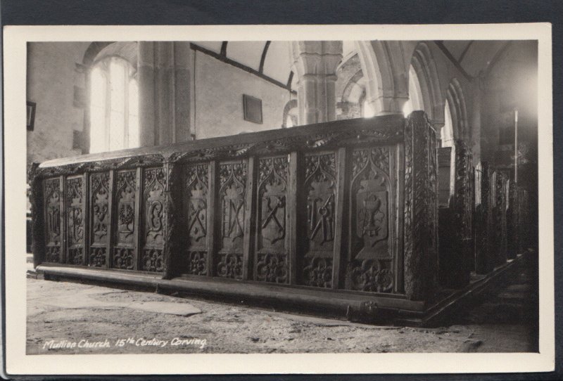 Cornwall Postcard - Mullion Church, 15th Century Carving   T2847
