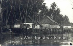 Real Photo Malay Fishing Villa Malaya, Malaysia Writing On Back 