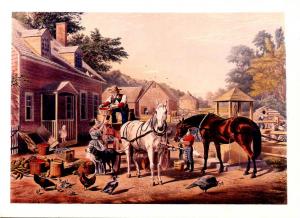 Nathaniel Currier (Repro) -  Preparing for Market - Artist Signed: Louis Maur...