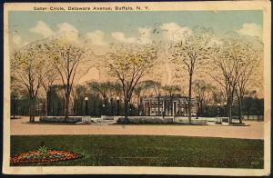 Postcard Used Gates Circle Buffalo NY LB